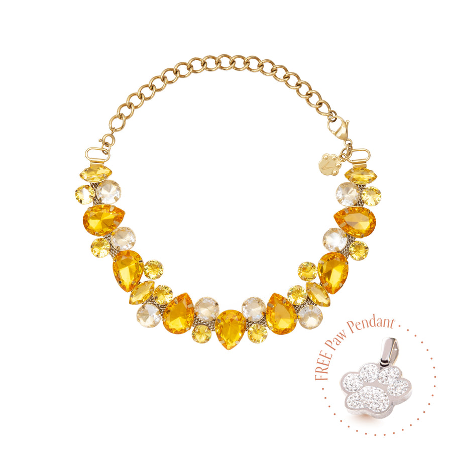 PET IT ON Cluster Necklace - Citrine Yellow - ARTĒ Madrid